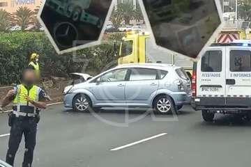Colisión de dos vehículos y un atropello en la GC-1, en dos accidentes, a su paso por Telde/TA.